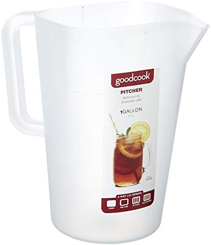 Goodcook 10658 1 gallon plastic straining pitcher square lid with 3 strainers and close no spill, Dishwasher Safe, Clear and Red (Pack of 2) - Image 7