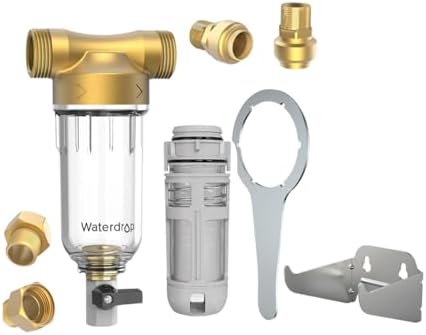 Waterdrop Spin Down Sediment Filter WD-RPFK with Filter Bracket, Backwash Whole House Water Filter System for Well Water, 40-50 Micron, 1" MNPT + 3/4" FNPT + 3/4" MNPT, Traps Sand, BPA Free, Bundle - Image 4