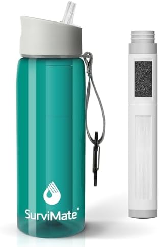 SurviMate 5-Stage 0.01μm Ultra-Filtration Filtered Water Bottle BPA-Free by SurviMate