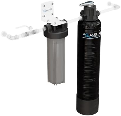 Aquasure Fortitude Lite Series 800,000 Gallons High Performance Whole House Water Treatment System with KDF55/GAC Media and 20" Pleated Sediment Filter | Removes 99% of Contaminants, 1-3 Bathrooms by Aquasure
