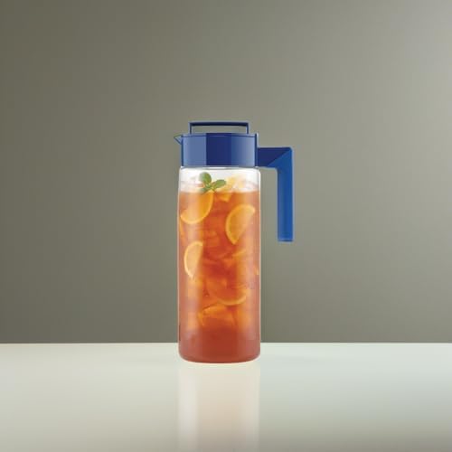 Takeya Airtight Pitcher - Durable BPA-Free Eastman Tritan Odor/Stain-Resistant Leakproof Lid for Iced Tea/Water Easy-Grip Silicone Handle Spill-Free Spout Fridge-Friendly Made in USA 2 Quart/Blueberry - Image 5