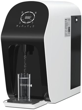 ICEPURE Reverse Osmosis System Countertop Water Filter, 4-Stage RO Countertop Water Filter System, 5:1 Pure-to-Drain Ratio, Instant Hot Water, Zero Installation for PFAS/PFOS Removal by ICEPURE