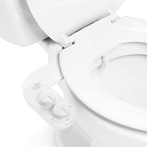 Brondell Fresh Spa Adjustable, Bidet Attachment FSA-25 for Toilet Seats with Adjustable Single Nozzle, Side Arm Control, Thin Profile, White (Dual Temperature) by Brondell
