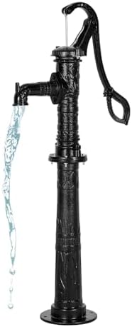 VEVOR Well Hand Pitcher Pump, 20 ft Max Lift, Antique Cast Iron Manual Hand Water Pump with Heightening Base, NPT 1-1/4 in Connection, Easy Installation, for Outdoor Garden, Pond, Yard, Farm, Black by VEVOR