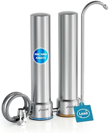 Frizzlife DS99 Countertop Water Filter System, NSF 42&372 Certified 8-Stage Stainless Steel Water Filter for Sink Faucet, 0.5 Micron Filter Reduces 99.99% Lead, Chlorine, Heavy Metals, Bad Taste&Odor by FRIZZLIFE