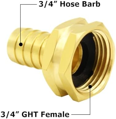Hooshing 2PCS Garden Hose Swivel Adapter 3/4" Barb x 3/4" GHT Female Thread - Image 3