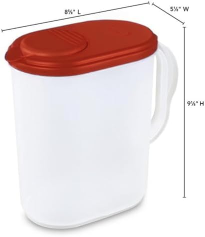 1 Gallon Water Pitcher with Lid & Pivot Spout -Slim Design Fits Fridge Door - Image 5
