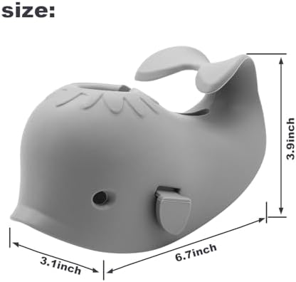 Baby Bathtub Faucet Cover, Faucet Cover Baby Bathtub Spout Cover, Bath Spout Protective Cover, Bathtub Safety Spout Guard, Baby Safety Protection Silicone Kit, Grey Whale Protector - Image 3