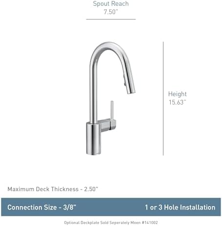 Moen 7565BLS Align One-Handle Modern Kitchen Pulldown Faucet with Reflex and Power Clean Spray Technology, Spot Resist Black Stainless - Image 6