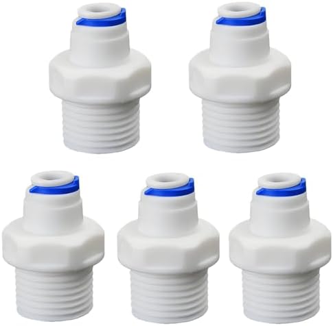 1/2" Male x 1/4" Push Connector, PE Hose Adapter for RO Filter by Unknown