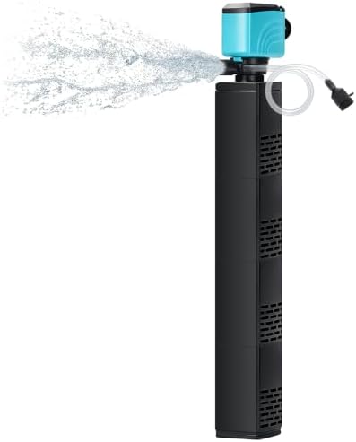 DaToo Aquarium Filter 150-300Gallon Fish Tank Filter 800GPH Powerful Pump For Aquariums Adjustable Air Flow Submersible Internal Aquarium Filters For Pond Wavemaker Air Supply Freshwater And Saltwater by DaToo