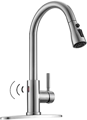 WEWE Touchless Kitchen Faucet, Brushed Nickel, Pull-Down, Single Handle by WEWE