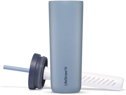 LifeStraw Go Series Tumbler – Double Wall Insulated Stainless Steel Water Filter, Icelandic Blue, Designed for Everyday Use, Removes Bacteria, Parasites, Microplastics, and Improves Taste - Image 3
