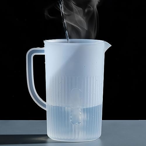 Greensen Water Pitcher, 2.7L Large Capacity Translucent PP Plastic Pitcher with Lid and Spout Filter, for Tea Coffee Juice Cold Water Storage (White) - Image 6