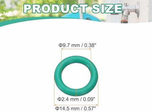 HARFINGTON 20 Pcs Fluorine Rubber O-Rings 14.5mm OD 9.7mm ID 2.4mm Width Round Sealing O Ring Seal Gasket for Industrial Engines Plumbing Faucet Hose Automotive - Image 2