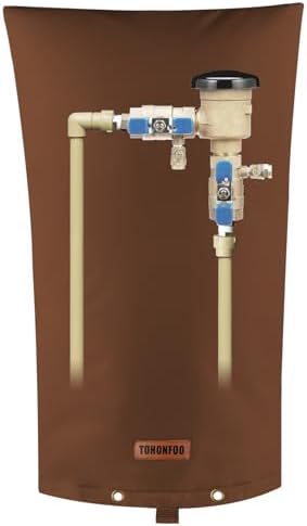 TOHONFOO Backflow Preventer Cover, Pipe Freeze Insulation, 14"Wx26"H, Brown by TOHONFOO