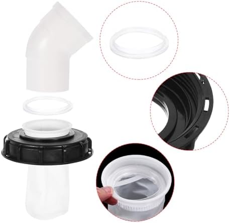 PATIKIL 45° IBC Lid Filter Cover 163mm Plastic Ton Barrel Cover Black White - Image 3