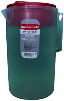 Rubbermaid Pitcher Classic 1 Gallon Clear Base, Red Lid - Image 2
