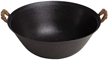 hand-made non-stick coated iron pan hard anodized cast iron material suitable for all stove tops cast iron pan/frying pan 34 cm (Color : B Size : 34cm) by Unknown