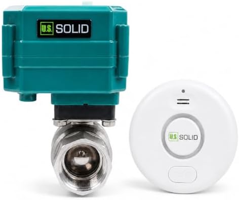 1" Smart SS304 Motorized Ball Valve + WiFi Water Leak Alarm by USSolid