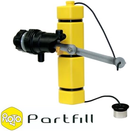Jobe Valves Rojo Part Fill Valve 1/2" for Rainwater Harvesting Tanks, Low Flow Float Valve with Non Return Valve, Lock-Off Switch, Long Tail Thread & Back Nut, 150 PSI, Yellow/Black - Image 3