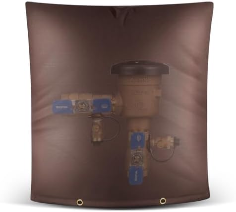 Backflow Insulation Cover, Pipe Preventer Insulation Wrap for Winter Freeze Protection, Heavy-Duty 5-Layer Waterproof Oxford Fabric Cover for Outdoor Sprinklers and Faucets, 24W x 24H inches - Brown by IFRMMY