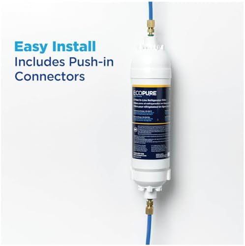 EcoPure EPINL30 5-Year In-Line Refrigerator Water Filter – Universal Fit for Most Fridges, Ice Makers, RVs & Boats – Reduces Chlorine Taste & Odor – Easy DIY Install with 1/4" Fittings - Image 6