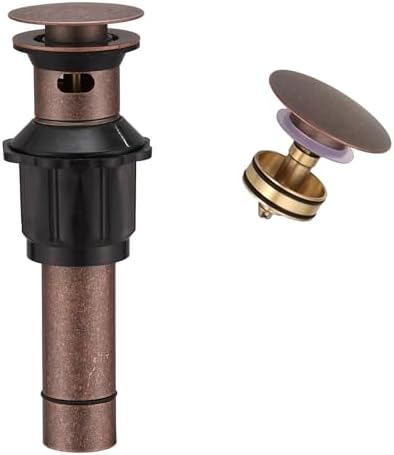 Pop Up Bathroom Sink Drain Assembly with Overflow, Copper by Bathfinesse