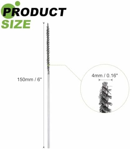HARFINGTON 4pcs Wire Bore Brush 6 x 5/32" 1/8 Inch Shank Stainless Steel Bristles Cleaning Brush for Clean Car Part Tube Kitchen Garage - Image 2