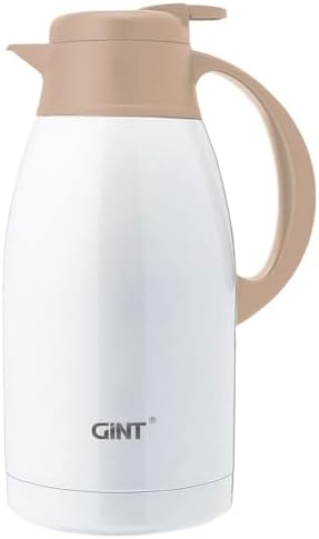 GiNT Stainless Steel Thermal Coffee Carafe, Double Walled Vacuum Thermal Carafe, Water and Beverage Dispenser,12 Hour Heat Retention，65 OZ /1.9 Liter White by WelcometoGiNT