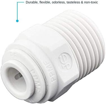 John Guest 1/4 Inch OD x 3/8 Inch NPT Straight Connector, Push to Connect Plastic Plumbing Fitting, PP010823WP - Image 5