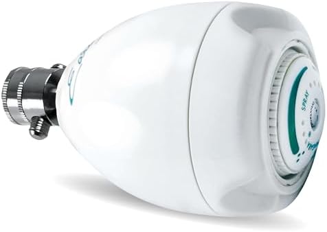Niagara Conservation N2920-V Earth Spa 3-Spray with 2 GPM 2.7-in. Wall Mount Adjustable Fixed Shower Head, White | Showerhead Sprayer with Pressure Compensation Technology & Soap and Soak Pause Button by NiagaraConservation