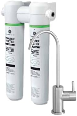 GE Dual Stage Under Sink Water Filtration System with Faucet, Reduces Lead, Chlorine & More, Easy Install, Twist & Lock Design, Replace Filters (FQK2J) Every 6 Months, GXK255TBN by Unknown