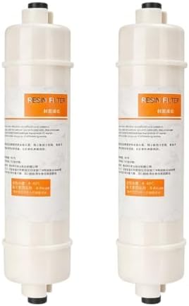 2-Pack 10" Quick-Connect Resin Filter Cartridges, 1/4″ Quick Interface Softens Hard Water and Reduces Sediments for Under Sink RO Systems by Unknown