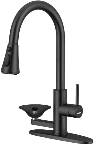 Kitchen Faucet with Glass Rinser, Pull Down Sparyer, 3 Water Modes by WEWE