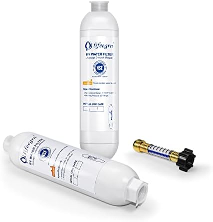 lifeegrn RV Water Filter with Hose Protector - Inline Water Filter, White by lifeegrn