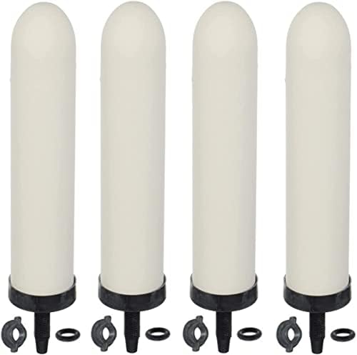 HUINING 4PCS 10-inch Replacement Ceramic Filter Candle with Activated Carbon for Countertop Gravity Water Filter Systems by HUINING