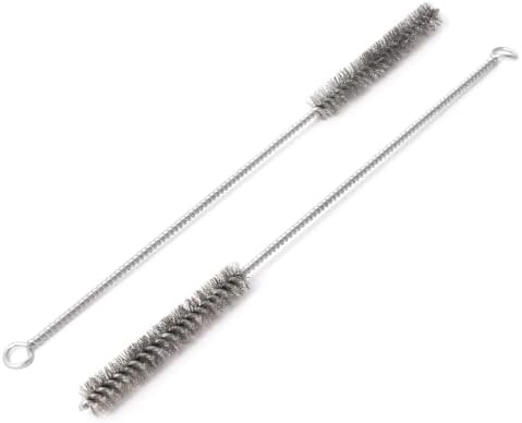 12 Inch Pipe Cleaning Brush Set with Stainless Steel Bristles, Steel Wire Tube Brush Kit for Auto Parts Polishing, Machining, Bottles, Tubes, Etc.（15mm-2pcs） by WMXXBRU