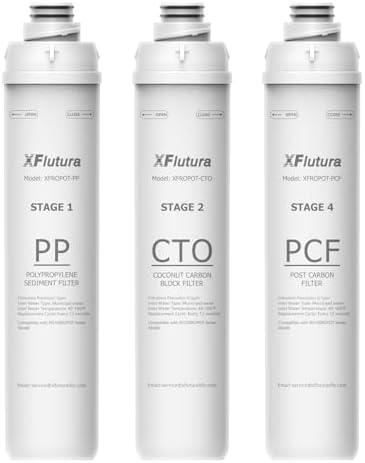 RO100ROPOT Series 1-Year Replacement Filter Cartridge Set Compatible with Bluevua RO100ROPOT, RO100ROPOTUV Series Water Filter, 1-Year Replacement Cartridge, Pack of 3 Filters (1*PP, 1*CTO, 1*PCF) by Unknown