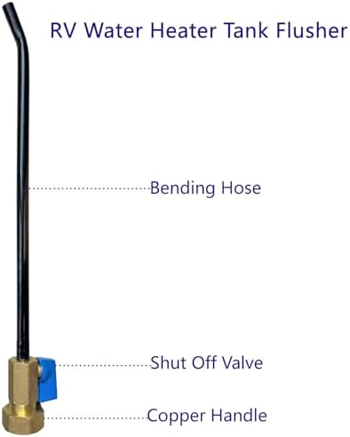 Camper/RV water heater flush wand | Reverse rv Sediment Cleaner with Copper Handle | Easily Attaches to Standard Garden Hose & include Sealing tape - Image 2