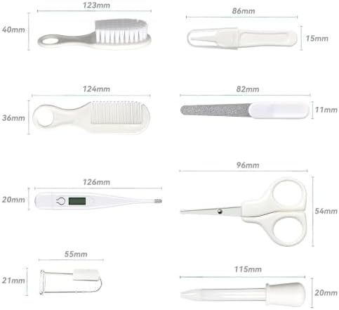 Baby Grooming Kit, Infant Safety Care Set with Hair Brush Comb Nail Clipper Nasal Aspirator,Baby Essentials Kit for Newborn Girls Boys (White) - Image 4