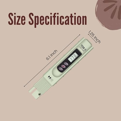 HM Digital TDS-3 Handheld TDS Meter With Carrying Case, 0 - 9990 ppm TDS Measurement Range, 1 ppm Resolution, +/- 2% Readout Accuracy - Image 3