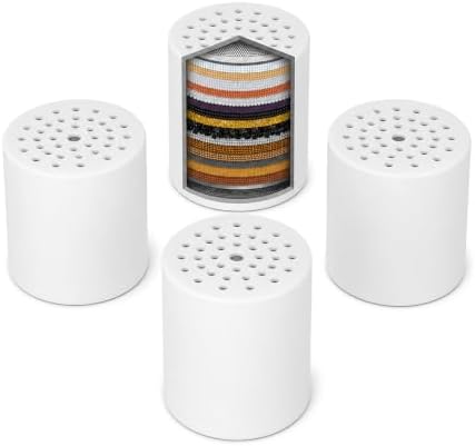 Shower Filter Replacement Cartridge, 4 Pack 20 Stage for Hard Water by GINOOJY
