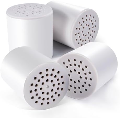 4 Pack 20 Stage Upgraded Shower Filter Replacement Cartridge, Universal Shower Filter for Hard Water, Removes 99% Chlorine and Chemicals, Universal Shower Filters Cartridge by Unknown