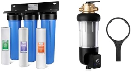 iSpring 3-Stage Whole House Water Filter System Bundle with Sediment, Scale Defense, and Carbon Block Filters Plus 50 Micron Spin-Down Prefilter by Unknown