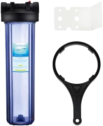 Geekpure 20 Inch Whole House Clear Water Filter Housing-Fit 4.5 x 20 Inch Filters-3/4 Port by Geekpure