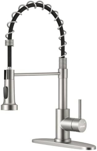 WEWE Pull-Down Kitchen Faucet, 2-Mode Sprayer, Brushed Nickel by WEWE