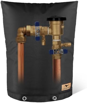 Backflow Preventer Insulation Cover - Water Pipe Insulation Sprinkler Cover for Outside - Insulated Backflow Cover Pouch for Irrigation Back Flow Valve in Winter or Sun Exposure (18"W x 24"H, BLACK) by DEMEDO