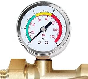 Beduan Reusable Spin Down Sediment Water Filter for Whole House Prefilter System Protector,1"Male Thread,3/4"Male & Female Thread,1/2"Male Thread (50 Micron & Copper Made & Pressure Gauge) - Image 3
