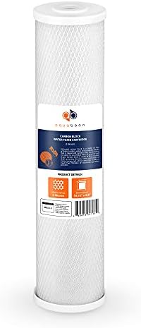 Aquaboon 4.5 x 20 Carbon Block Filter Cartridge Large - 5 Micron Whole House Water Filter Replacement Remove Chlorine Taste Odors Compatible with FC25B, EPM-20BB, CB-BB-20, 155783-43 (1 Pack) by Aquaboon